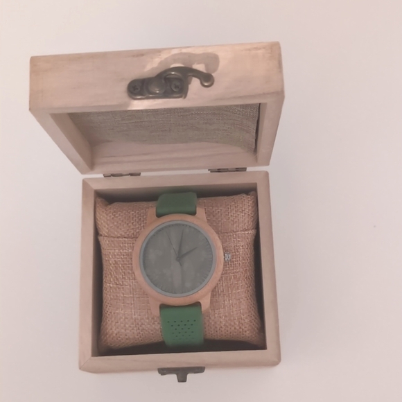 BOBO BIRD Unisex Bamboo Wood Watch – Eco-Friendly Green Wristwatch | New - Picture 9 of 14